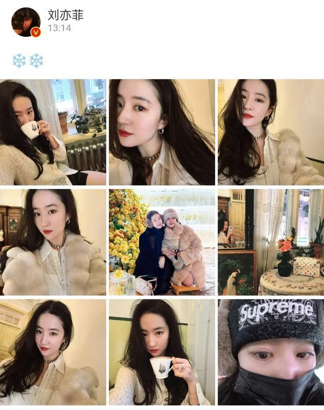 母女二人宛若姐妹花 温馨之情溢于言表 与冰霜融化的黄玫瑰媲美！刘亦菲与母亲合照