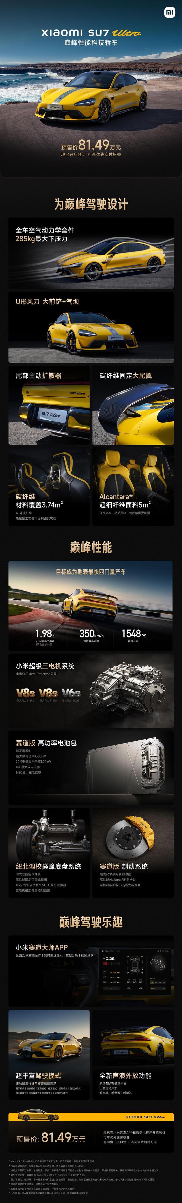 小米13 雷军宣布顺应用户需求 SU7Ultra将推出开孔机盖选装服务