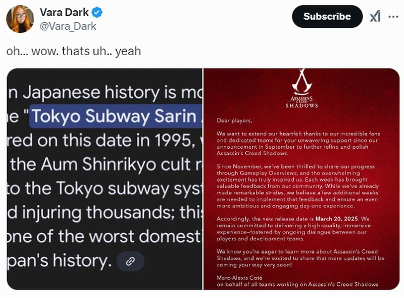 刺客信条：影发售日期不幸撞车日本恐袭事件日