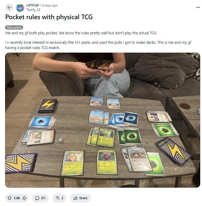 宝可梦 TCG P 的风靡推动玩家采用手游版的简化规则于现实卡牌对战