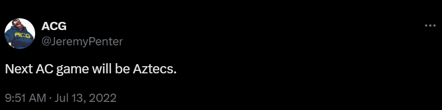 育碧可能正在开发以阿兹特克时代为背景的《刺客信条》RPG