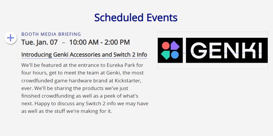 2相关活动 外设厂商Genki即将举办Switch 进一步揭晓新主机的更多信息！