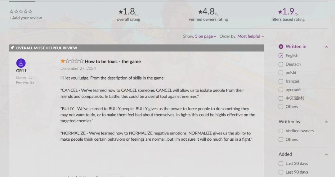 在GOG遭遇差评风暴 尘路之旅 woke游戏