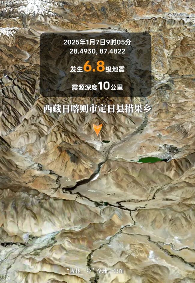 吉林一号卫星影像揭示西藏6.8级地震前后地表剧变