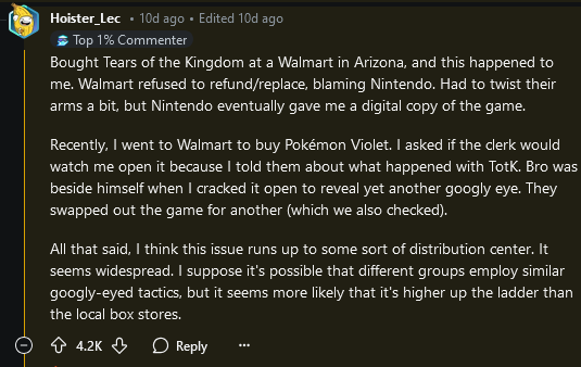 玩家心碎!珍藏的原装未拆封 Switch卡带遭调包,真凶成谜