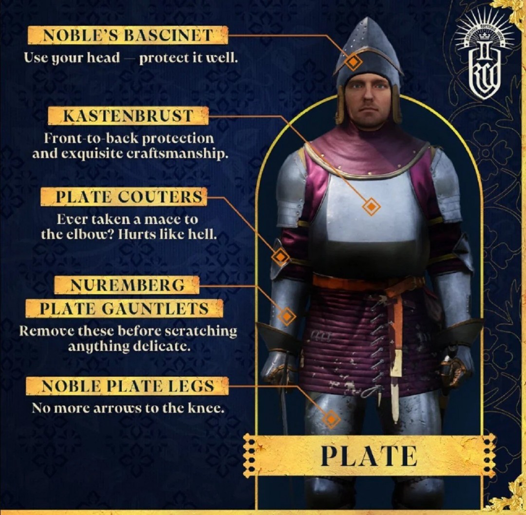 《天国：拯救2》盔甲指南：板甲的强劲防护和罕见弱点